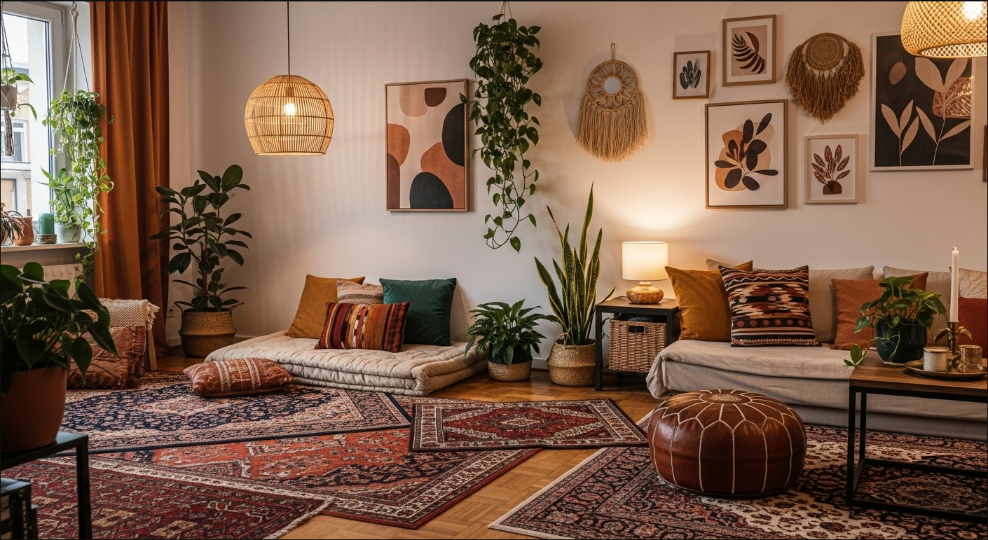 You are currently viewing Boho Decor + Earthy Jewel Tones – Cozy, Budget-Friendly & Flexible