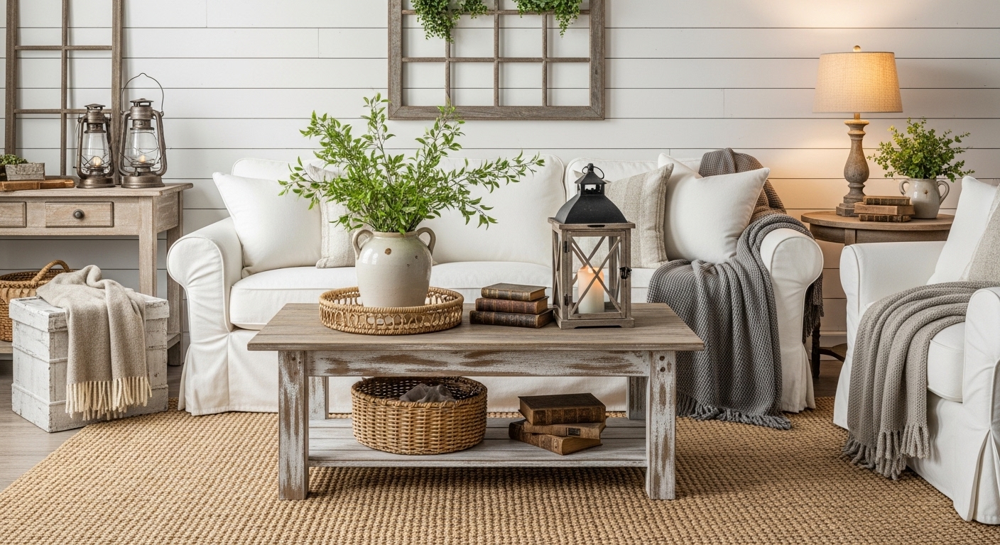 You are currently viewing 🏡 Cozy Farmhouse Living Room